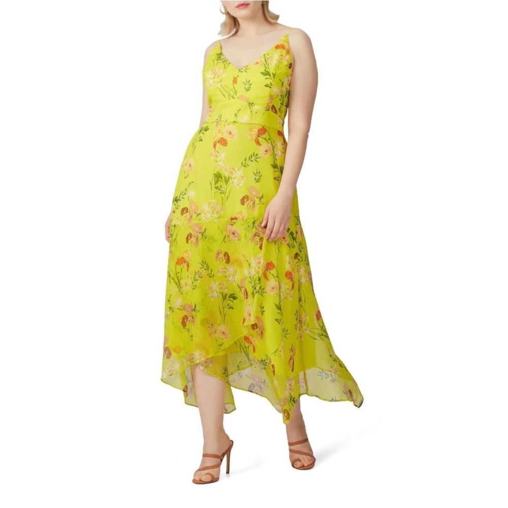 Harlyn Yellow Floral Printed V neck Dress XS